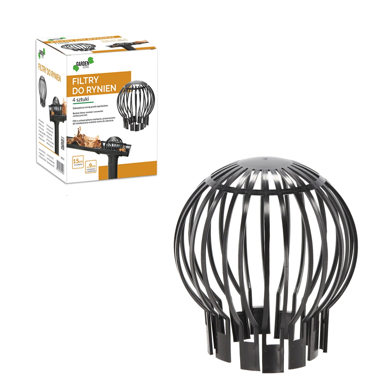 Levně Sada 4 filtrů do okapů, výška 15 cm, černé