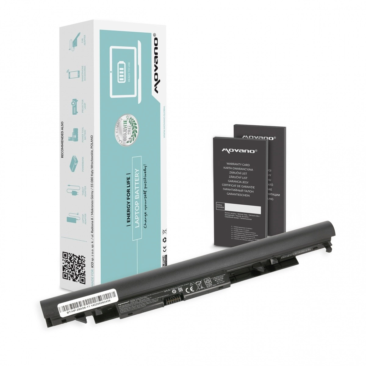 Levně Baterie Movano pro notebooky HP 240/250/255/258 g6 (11,1 v, 2200 mah, 24 wh)