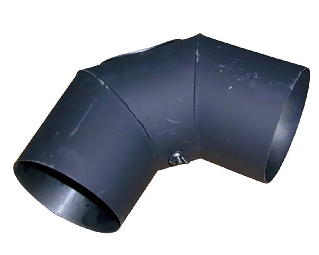 Levně STEEL Processing koleno kouřové 125mm, 90° 1,5mm s otvorem 654416