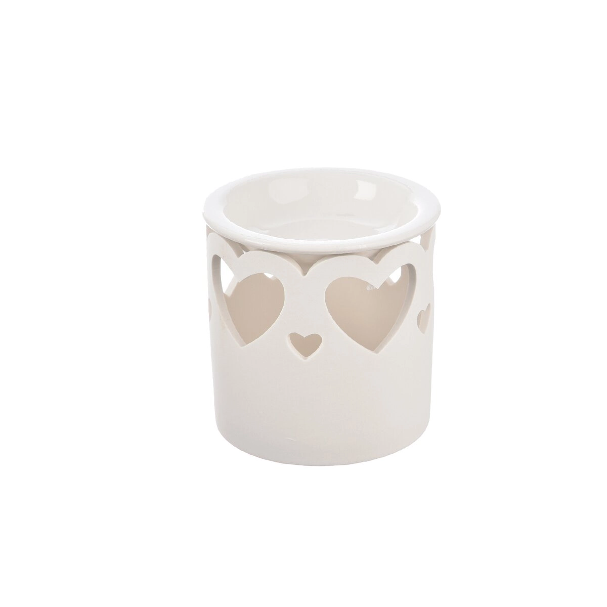Levně Porcelánová aromalampa ve tvaru srdce bílá