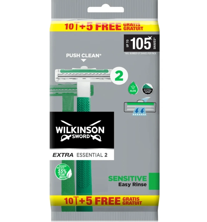 Levně Wilkinson Extra Essential 2 Sensitive jednorázový holicí strojek 15 ks