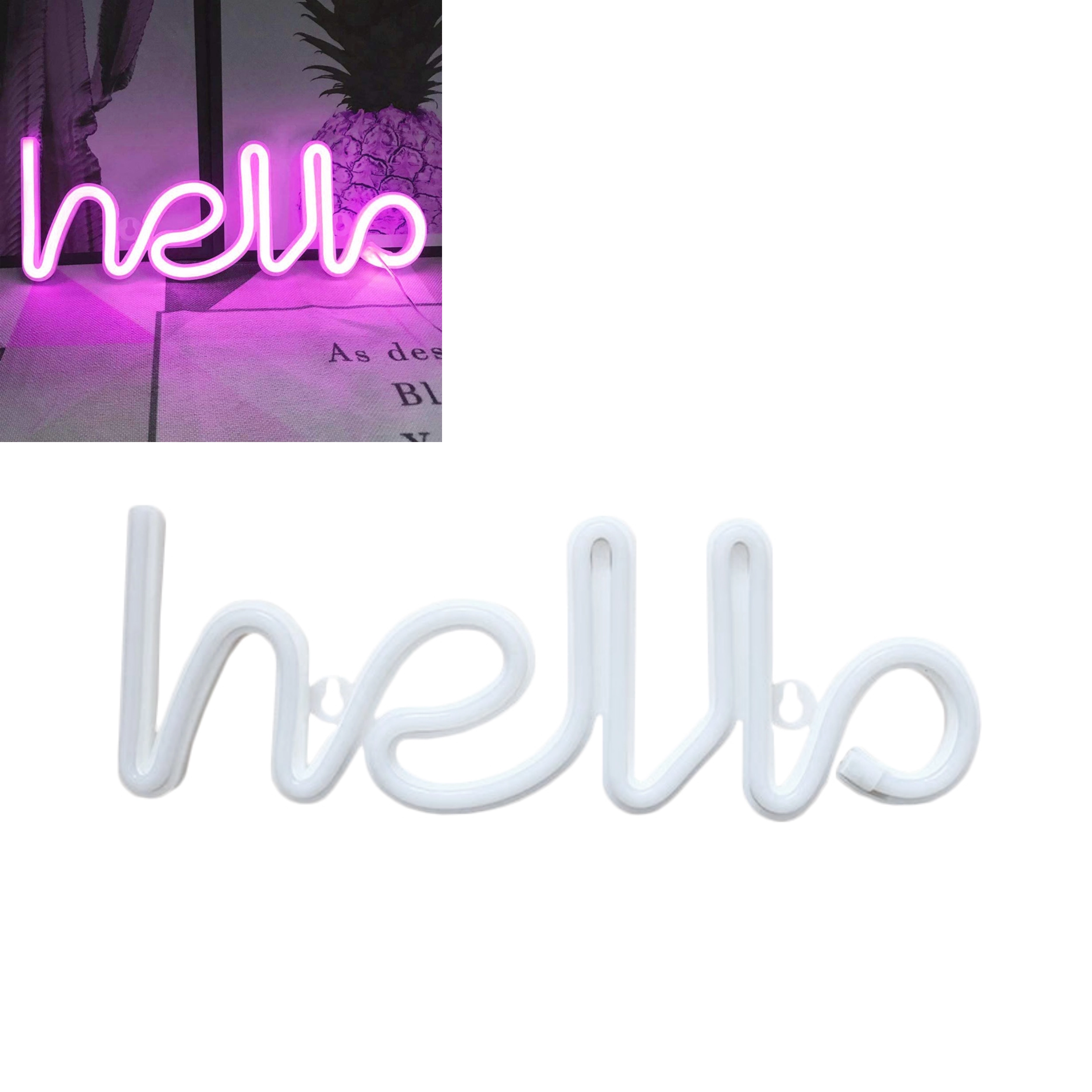 Levně Dekorativní LED neonová lampa hello
