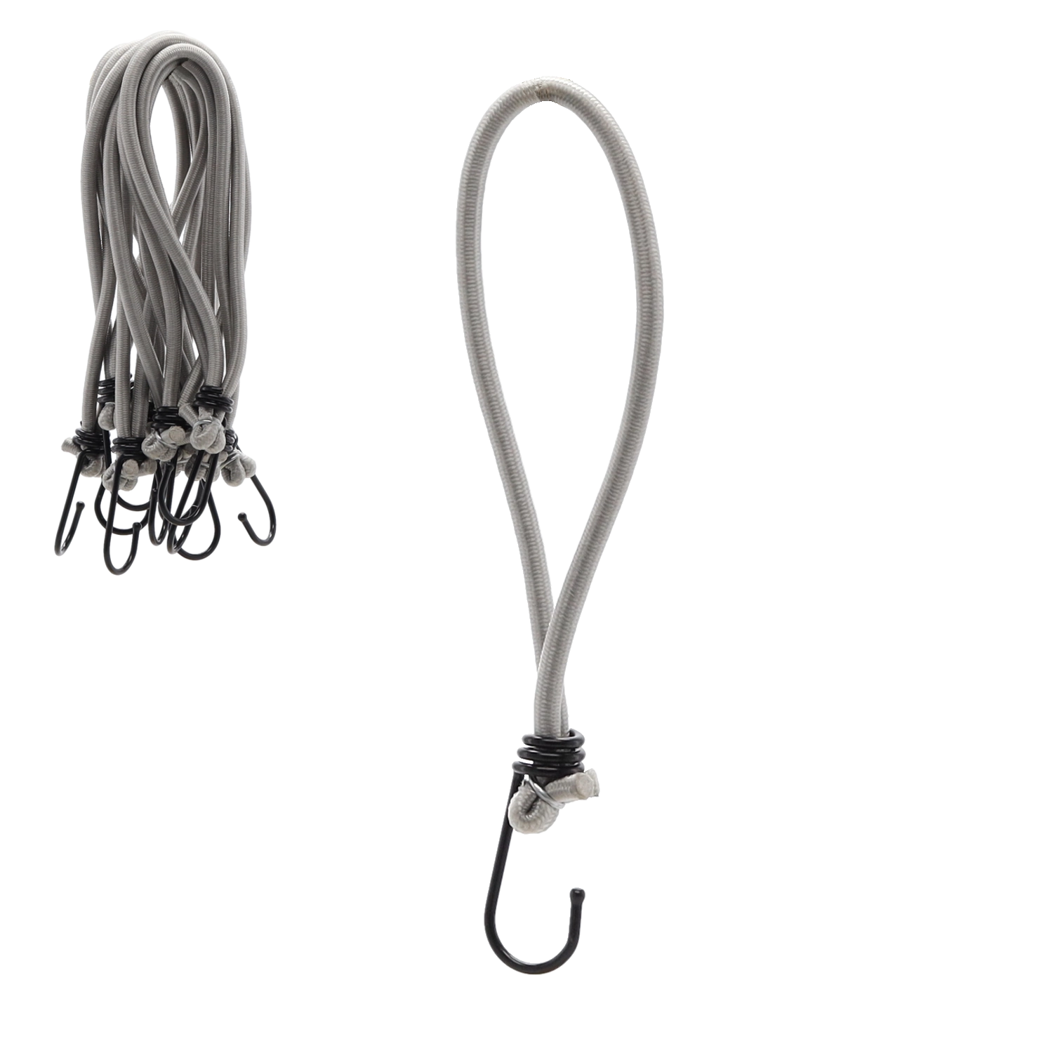 Levně Sada elastických upínacích gum s háčky 25 cm, průměr 6 mm (25 ks)