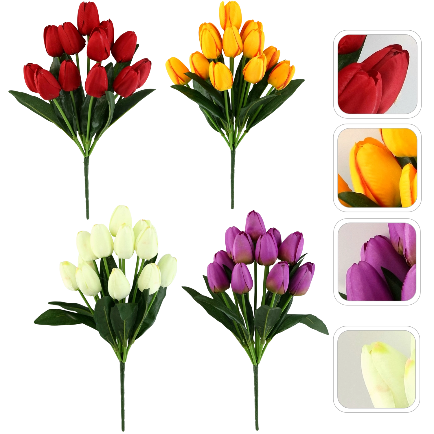 Levně Umělá kytice 12 Tulipánů mix barev 43 cm