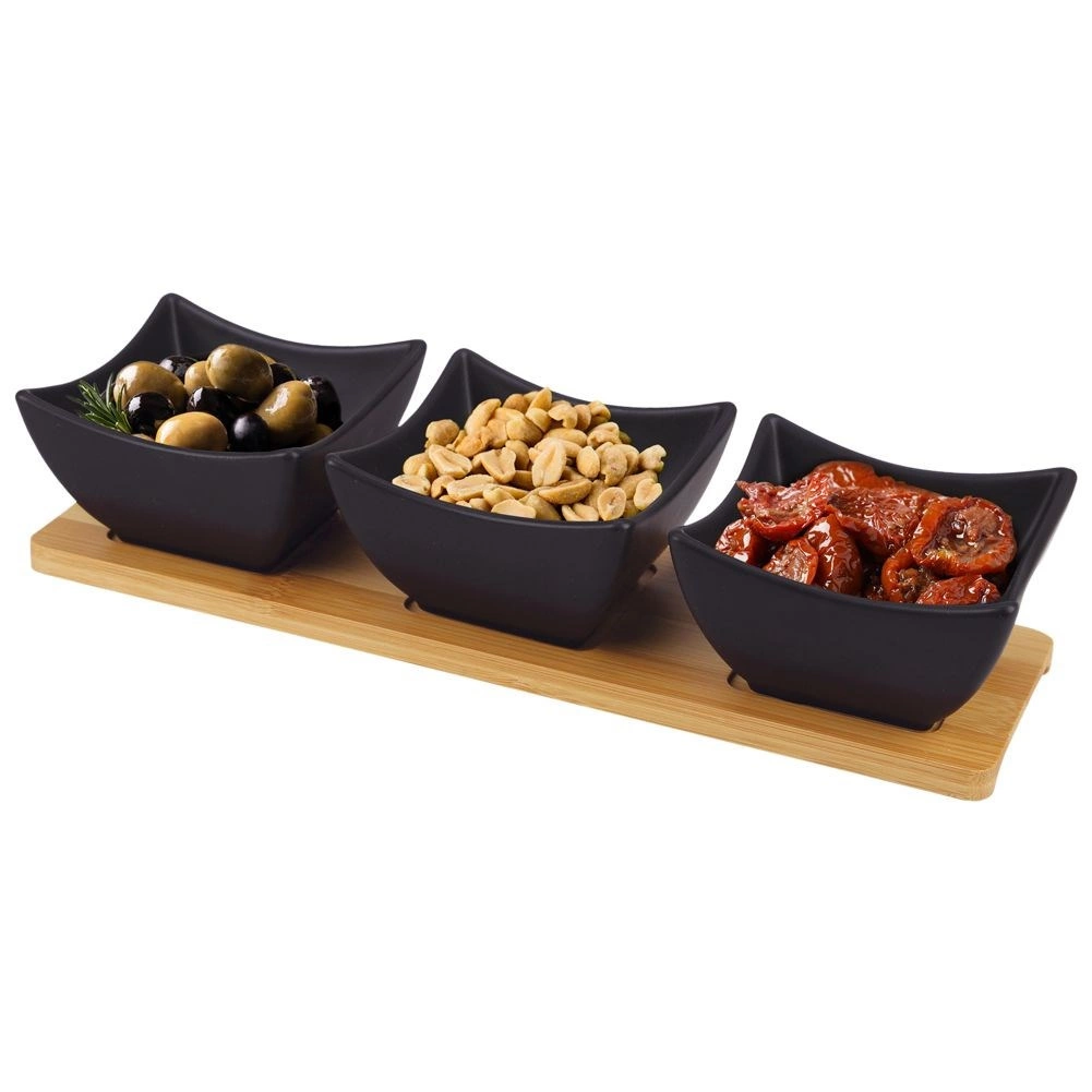 Levně ORION Black Servírovací set misky s tácem 129202