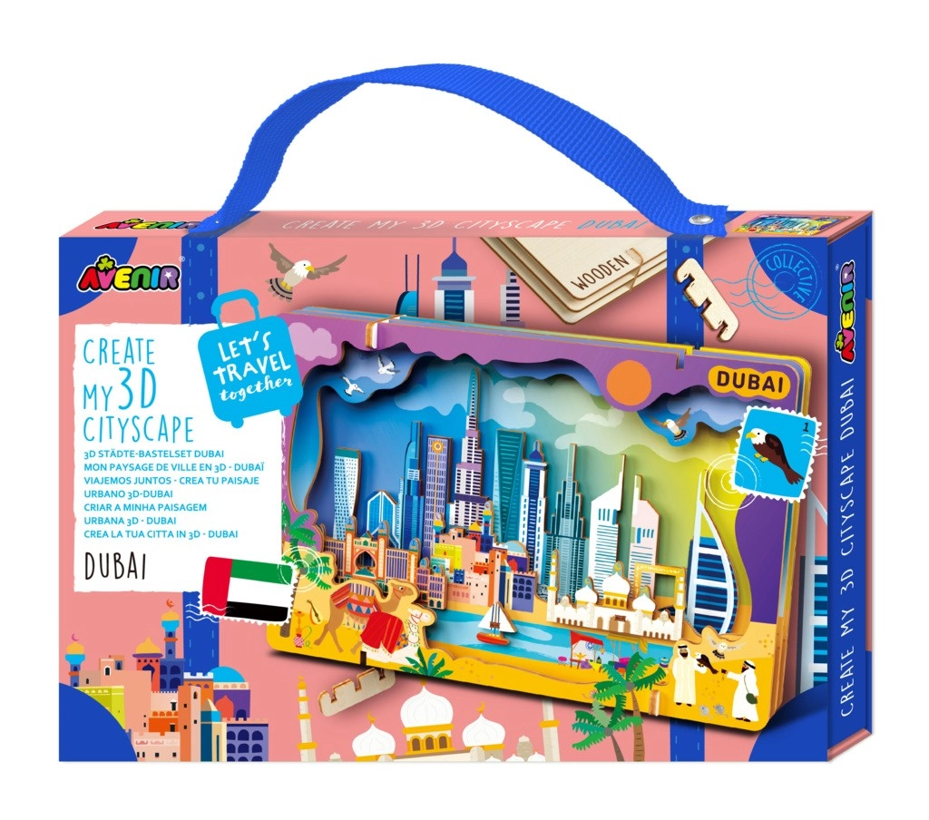 Levně Dřevěné 3D puzzle městská panoramata – DUBAJ