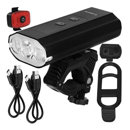 Levně Sada cyklistických světel Trizand LED 1300 lm (přední + zadní) s USB-C a powerbankou