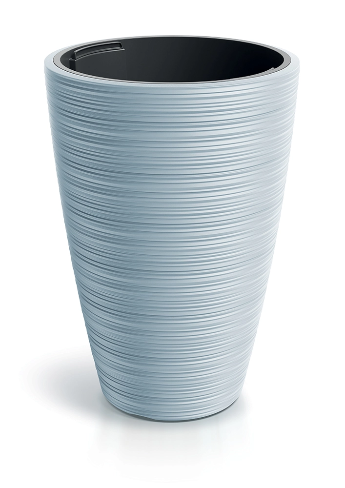 Levně Prosperplast Plastový květináč Venas Round světle šedý II, 29,9 cm