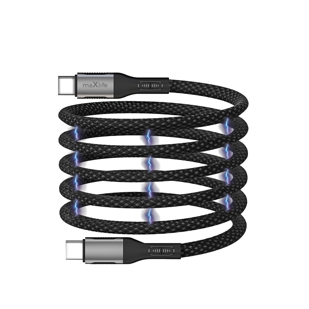 Levně Maxlife MXUC-11 magnetický USB-C - USB-C, 1m, černý