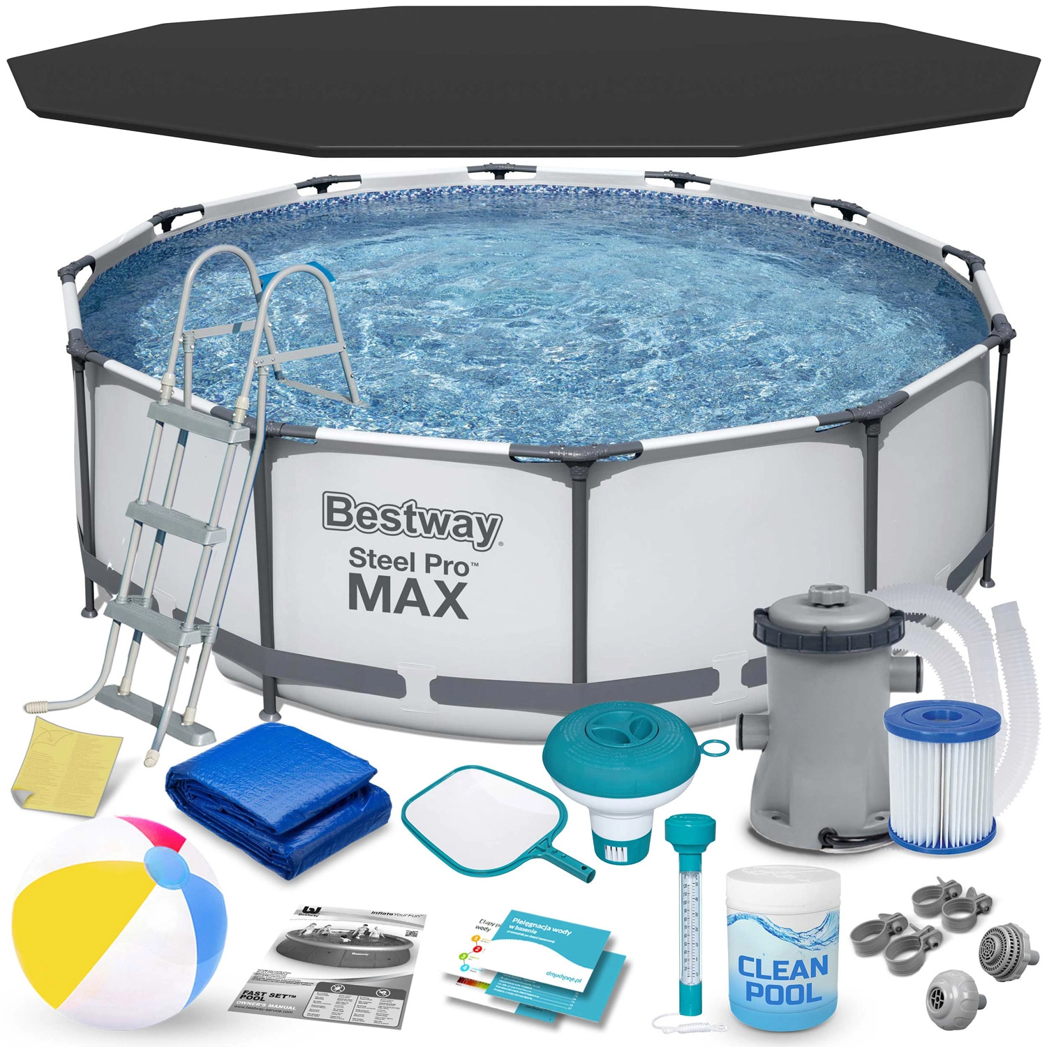 Zahradní rámový bazén 366 × 100 cm set 17v1 BESTWAY