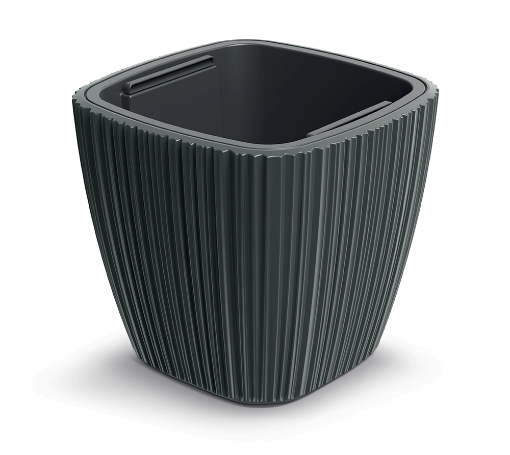 Levně Prosperplast Plastový květináč OROS LITTLE tmavě šedý 29 cm