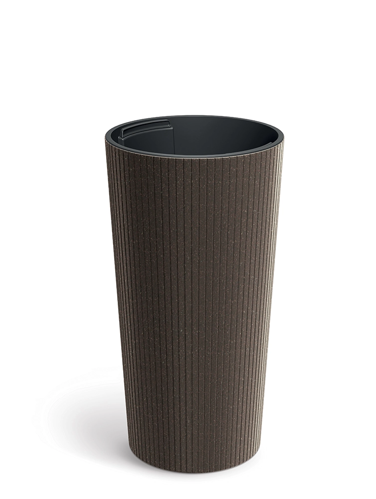 Levně Prosperplast Květináč Lamie Slim Eco Wood kávový, 25 cm