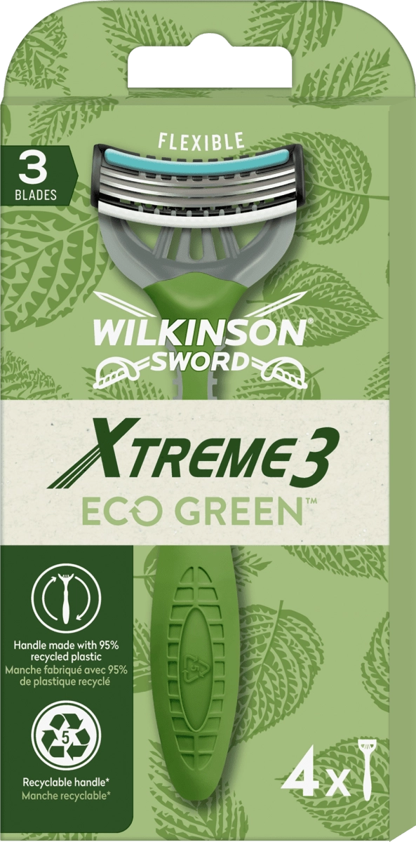 Levně Wilkinson Sword Xtreme3 Eco Green jednorázové holicí strojky 4 ks