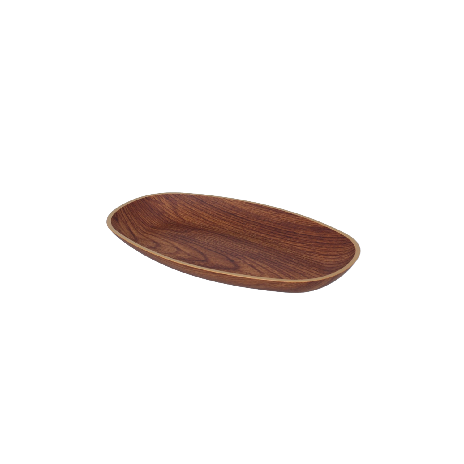 Levně Plastový servírovací tác 14 × 24,5 × 2,5 cm – hnědý ořech