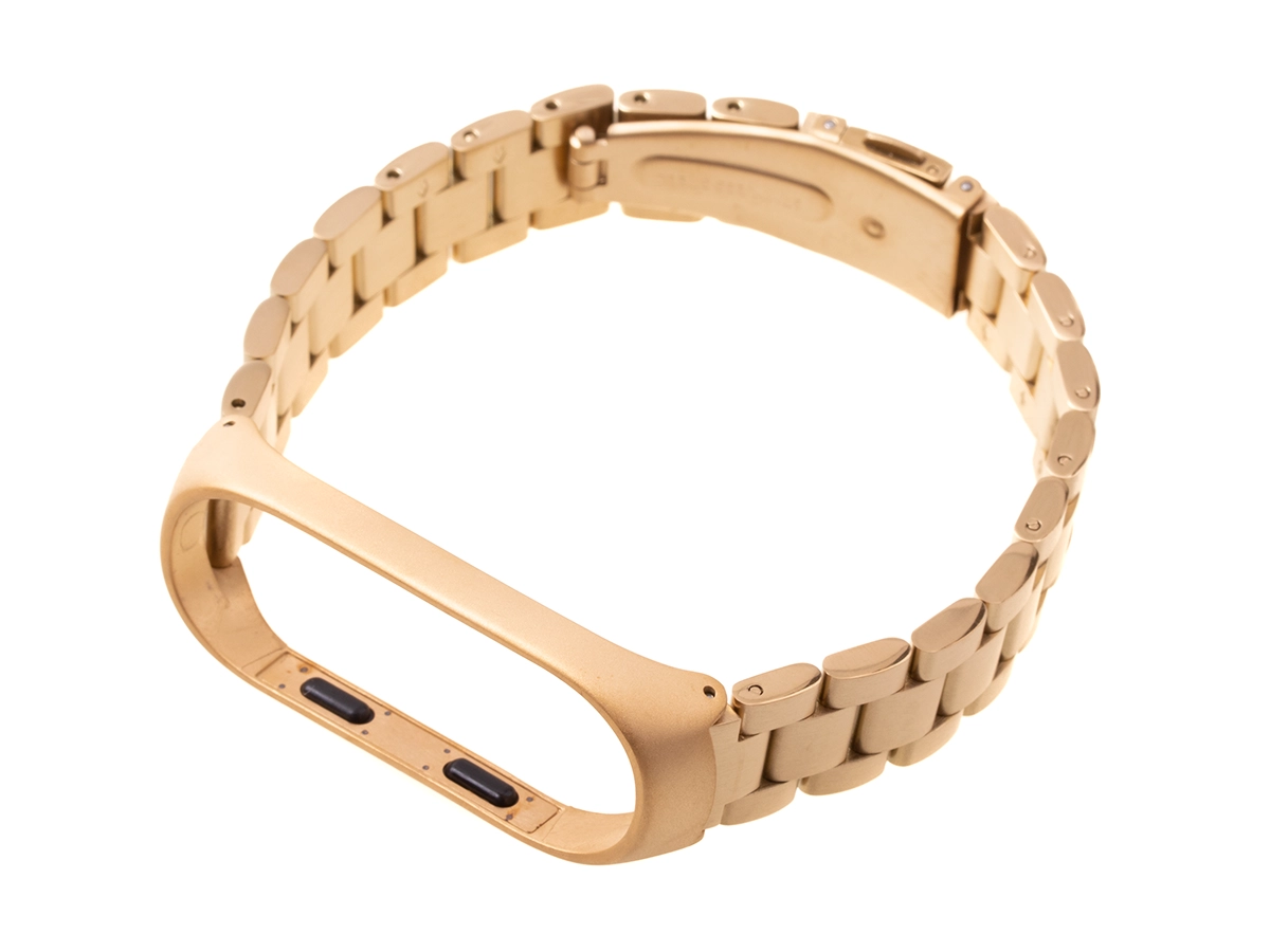 Levně Kovový řemínek pro XIAOMI MI BAND 3/4 – zlatý