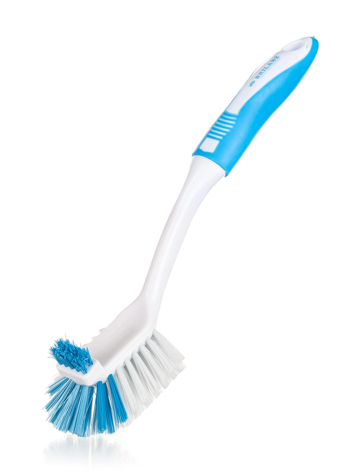 Levně Brilanz Kartáč na nádobí EXCLUSIVE 30 cm s měkčenou TPR rukojetí, bílo-světlemodrý
