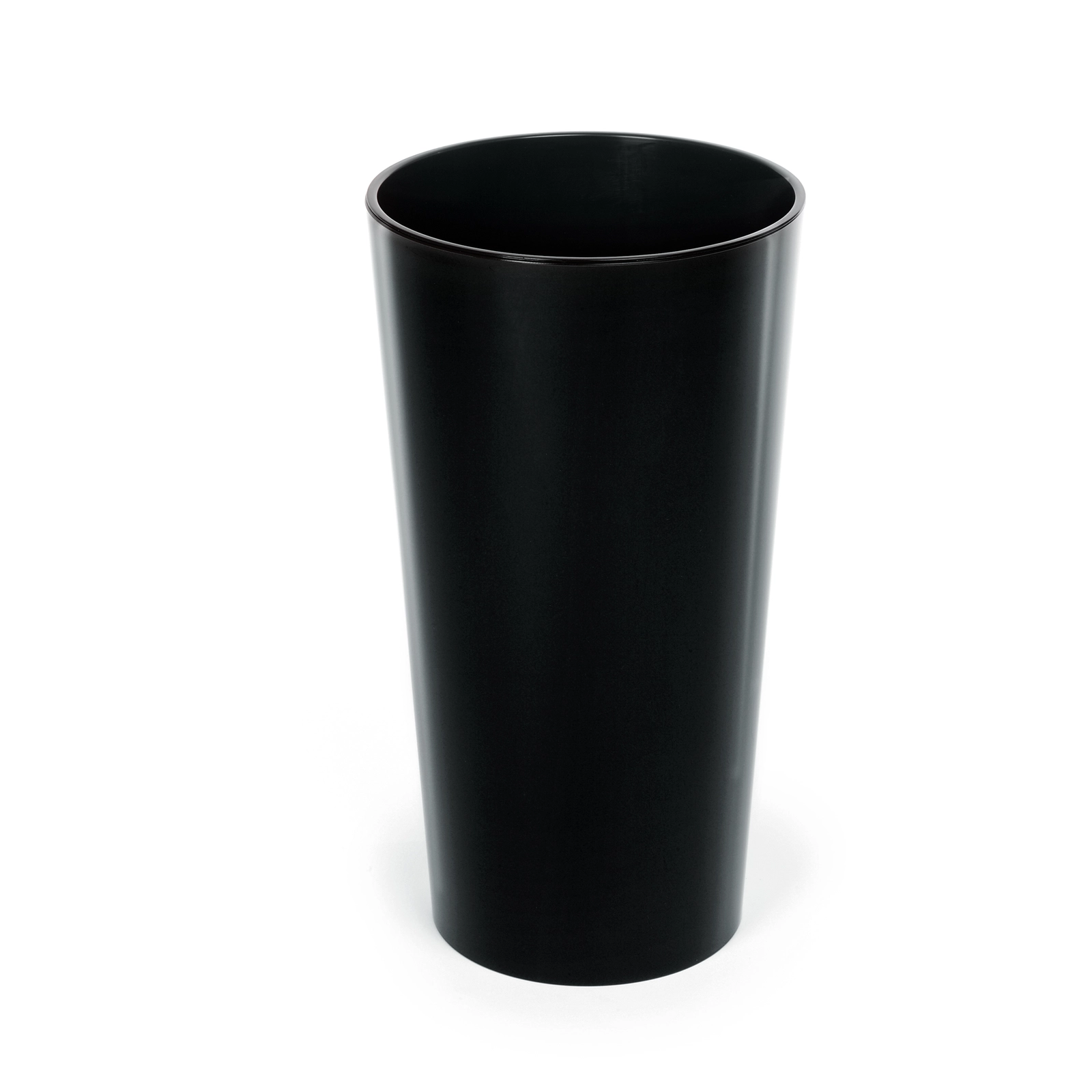Levně Květináč Lilia 30 cm s vložkou, černý lesklý