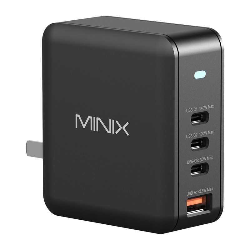 Levně Minix nástěnná GaN nabíječka 165 W (3× USB-C, 1× USB-A)