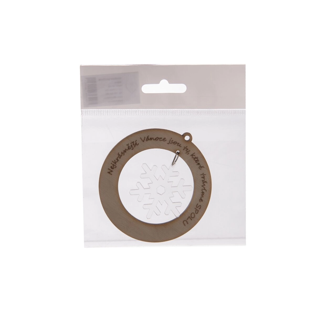Levně Závěsná ozdoba z dřeva a plexi „spolu“ 8 × 8 cm