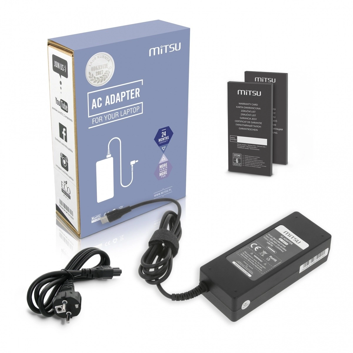 Levně Napájecí adaptér Mitsu 87 W USB‑C (USB PD) pro notebook