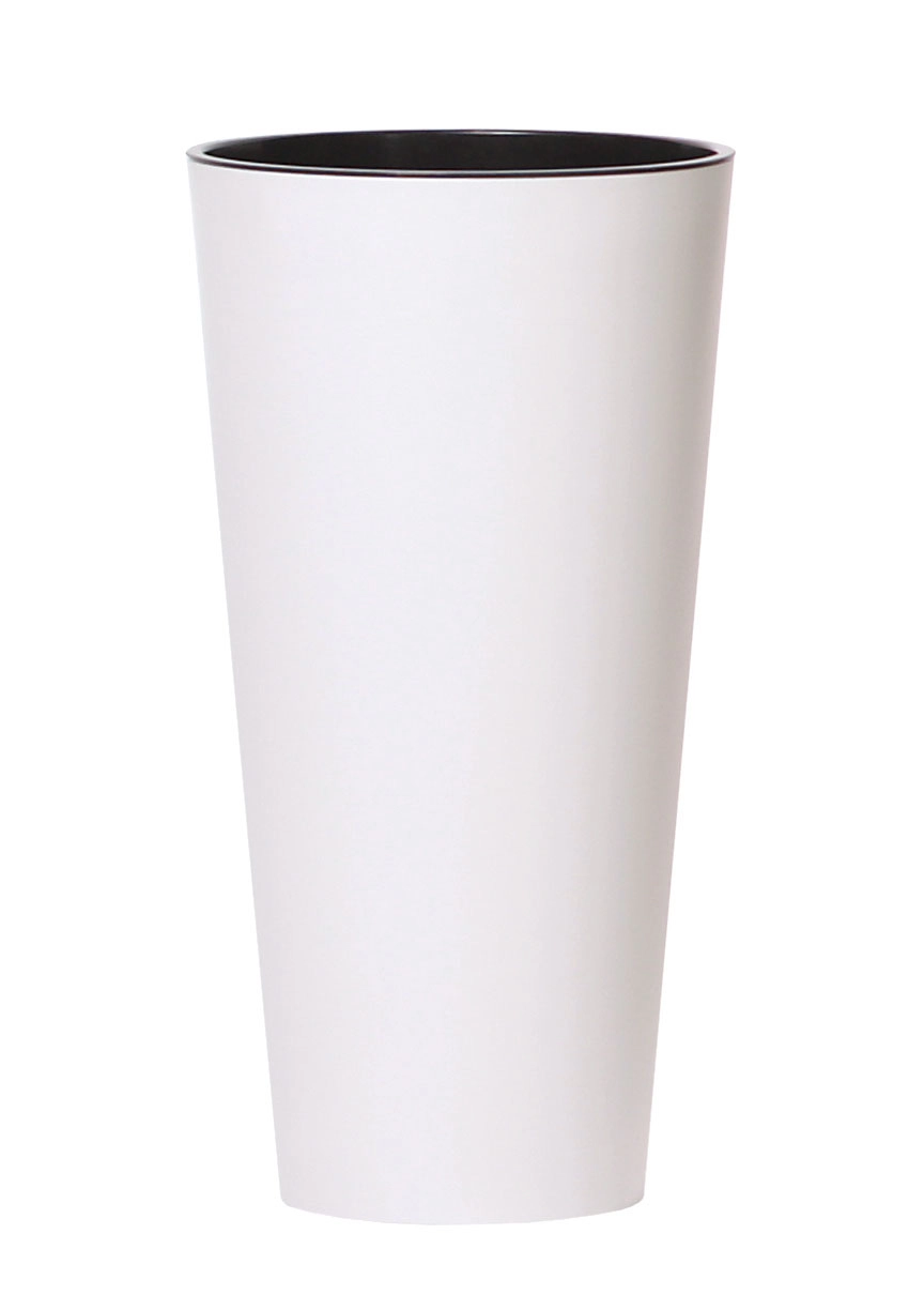 Levně Květináč Tubus Slim s vkladem 30 cm bílý matný