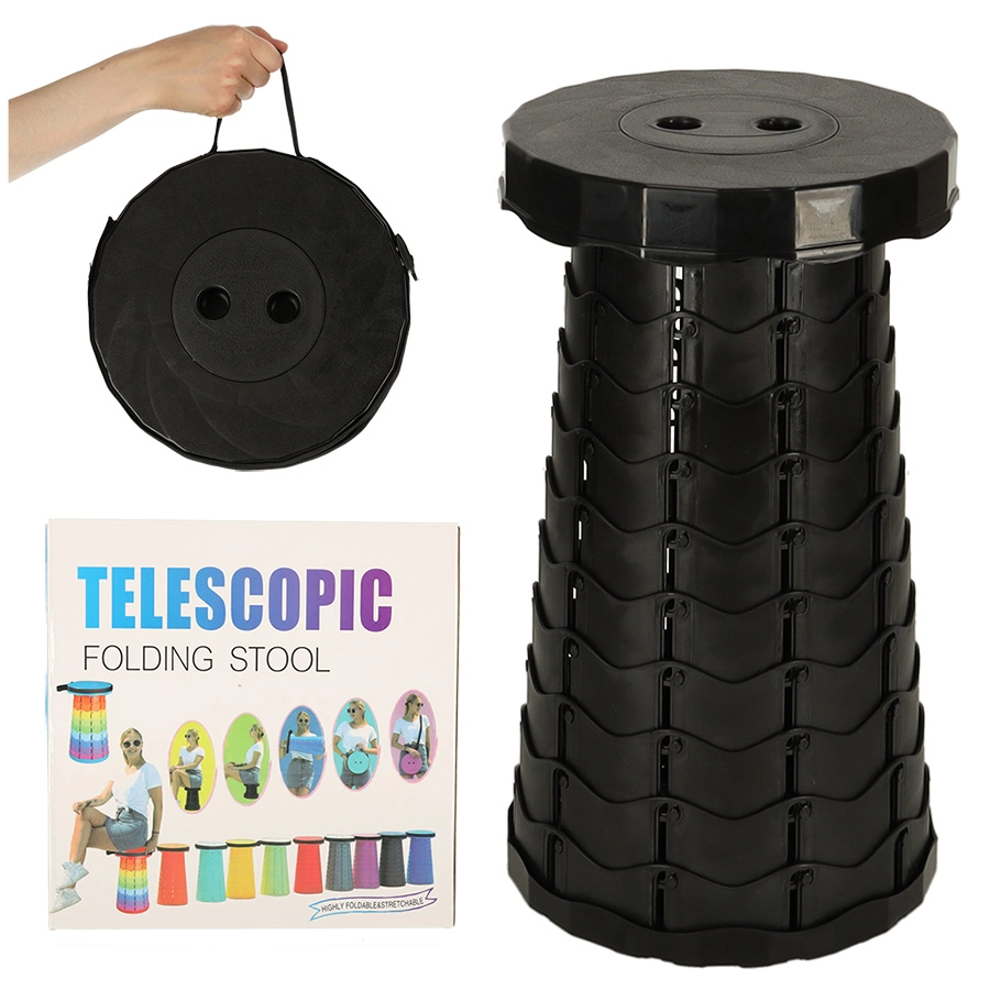 Levně KIK KX4981 Teleskopická skládací stolička černá