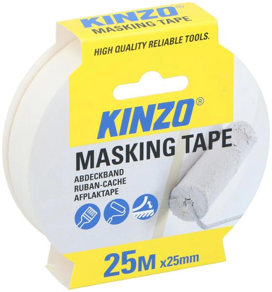 Levně Papírová maskovací páska 25 m KINZO, šířka 2,5 cm