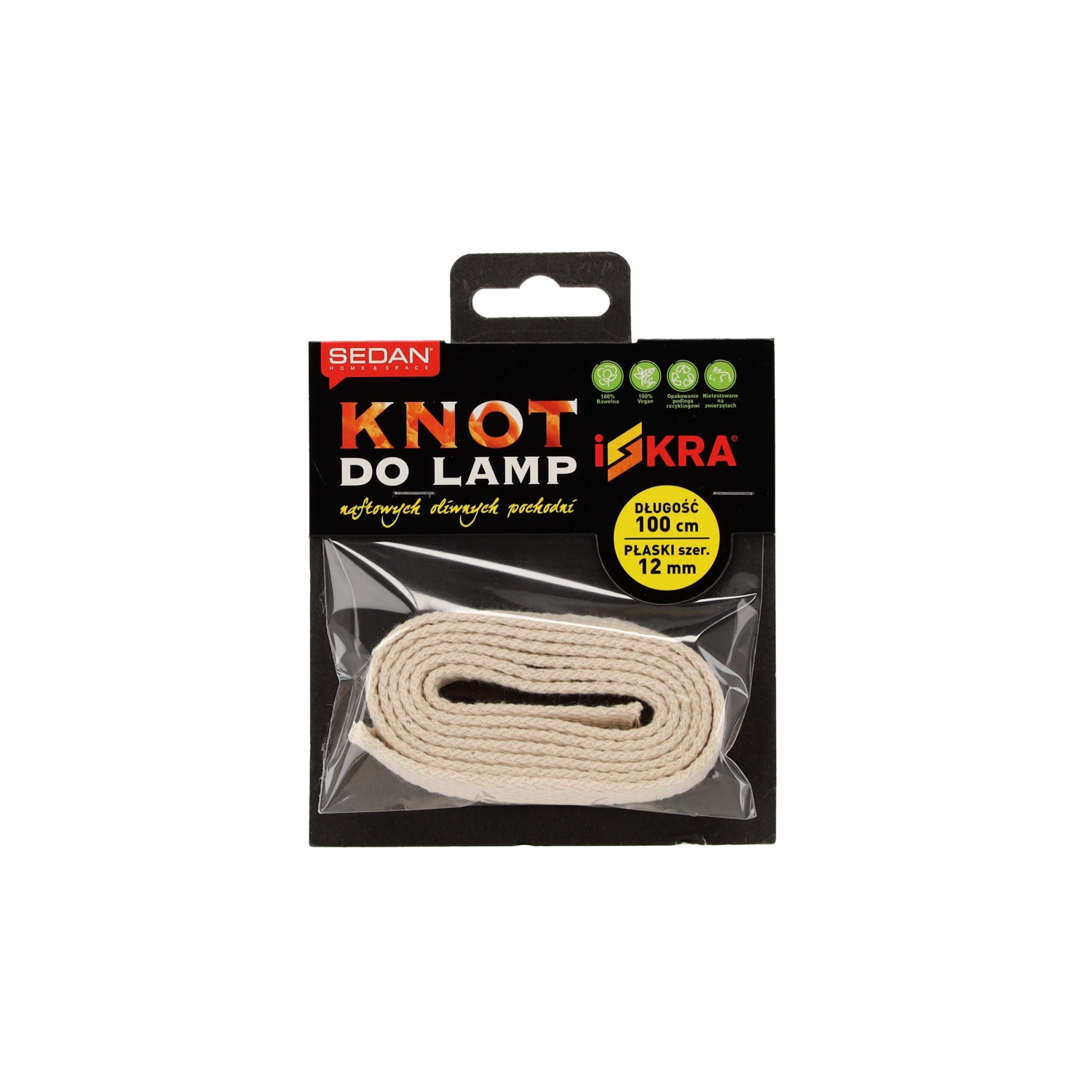 Levně Plochý knot do naftových a olejových lamp 12 mm