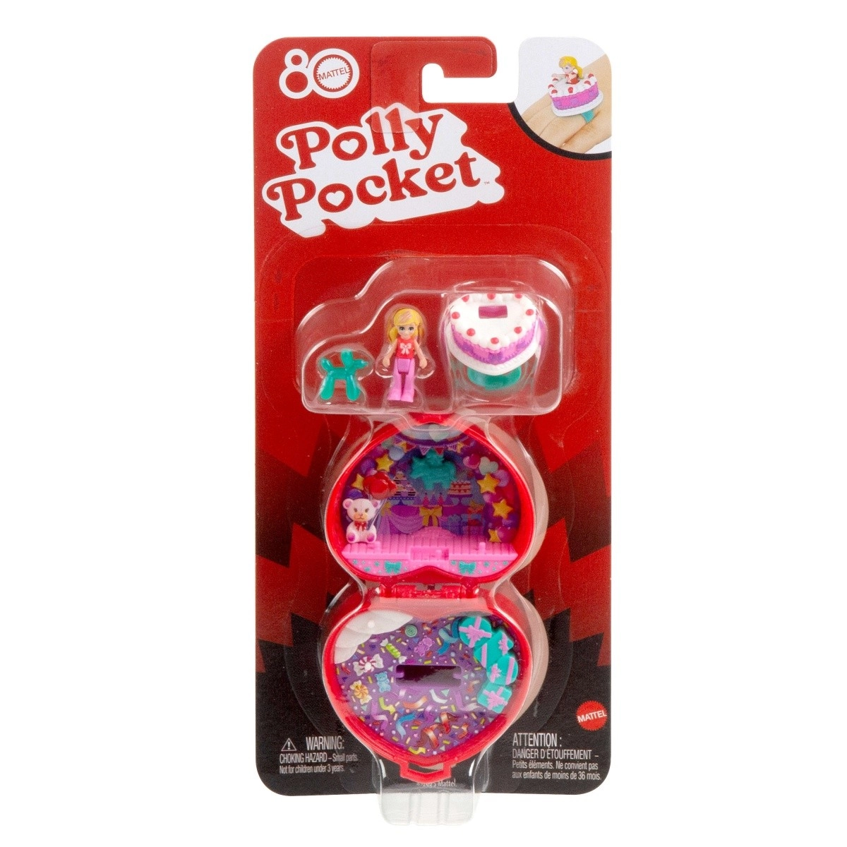 Levně Polly pocket výroční kompaktní set k 80. výročí mattel s prstýnkem