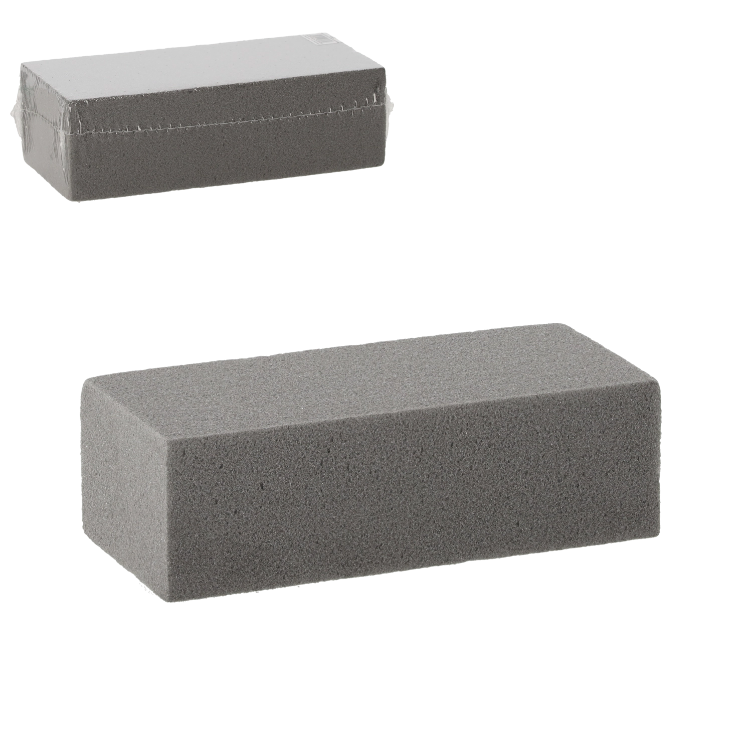 Levně Suchá floristická hmota šedá – aranžovací blok 22,5 × 11 × 7,5 cm