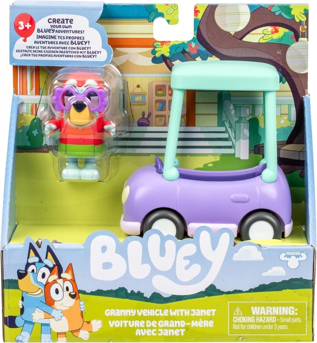 Levně Sada figurek BLUEY – auto babičky a Janet
