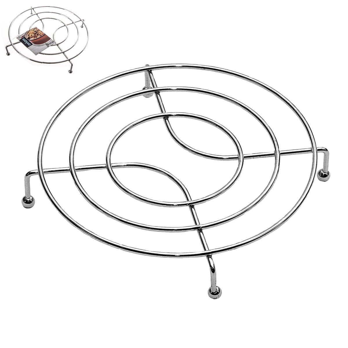 Levně Pochromovaná kovová podložka pod hrnec 22 cm