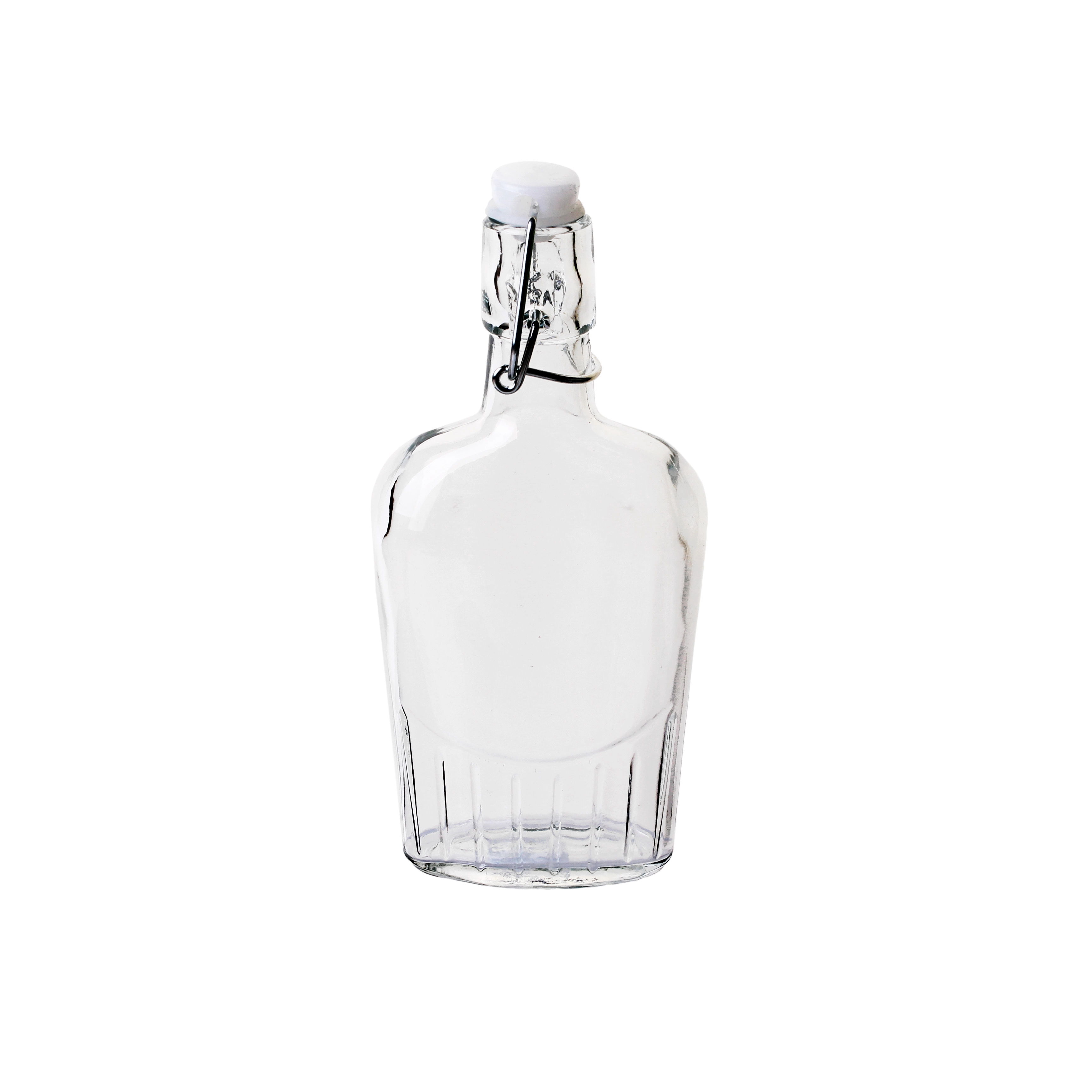 Levně Skleněná placatka s patentním uzávěrem 300 ml