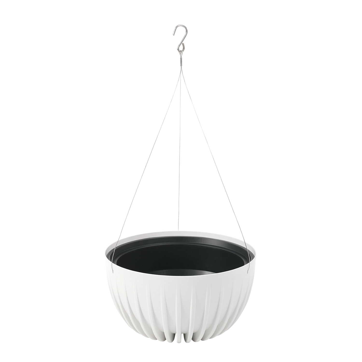 Levně Závěsná mísa na rostliny MIRA ECO Recycled 24 cm – bílá