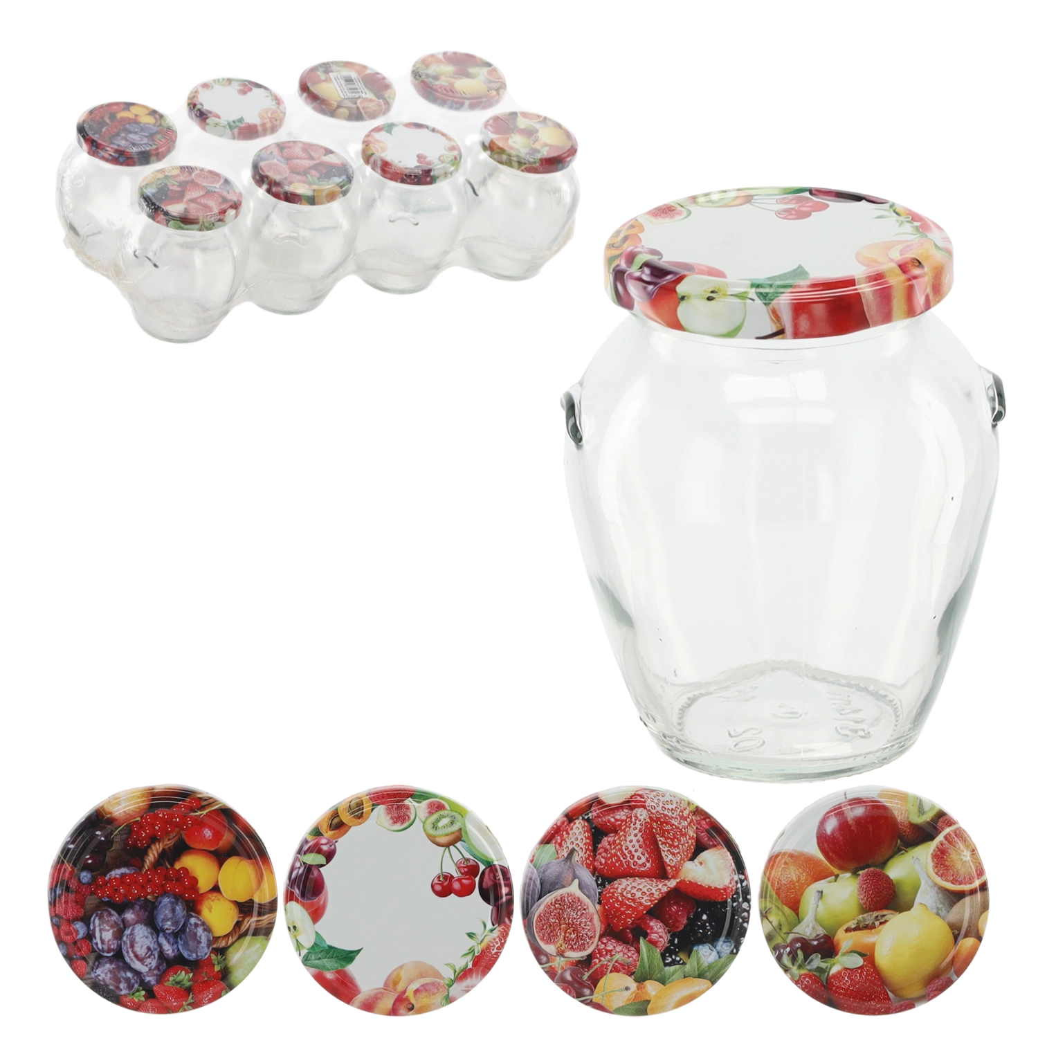 Levně Sklenice Amfora 314 ml se šroubovacím víčkem fi 63 (8 ks)