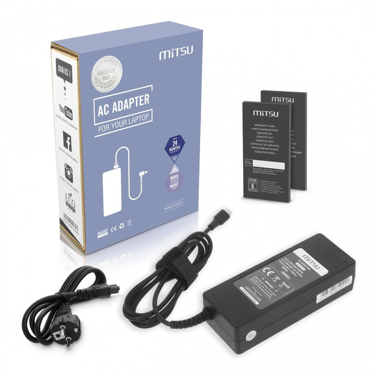 Levně Mitsu napájecí adaptér USB‑C PD 100 W pro notebook