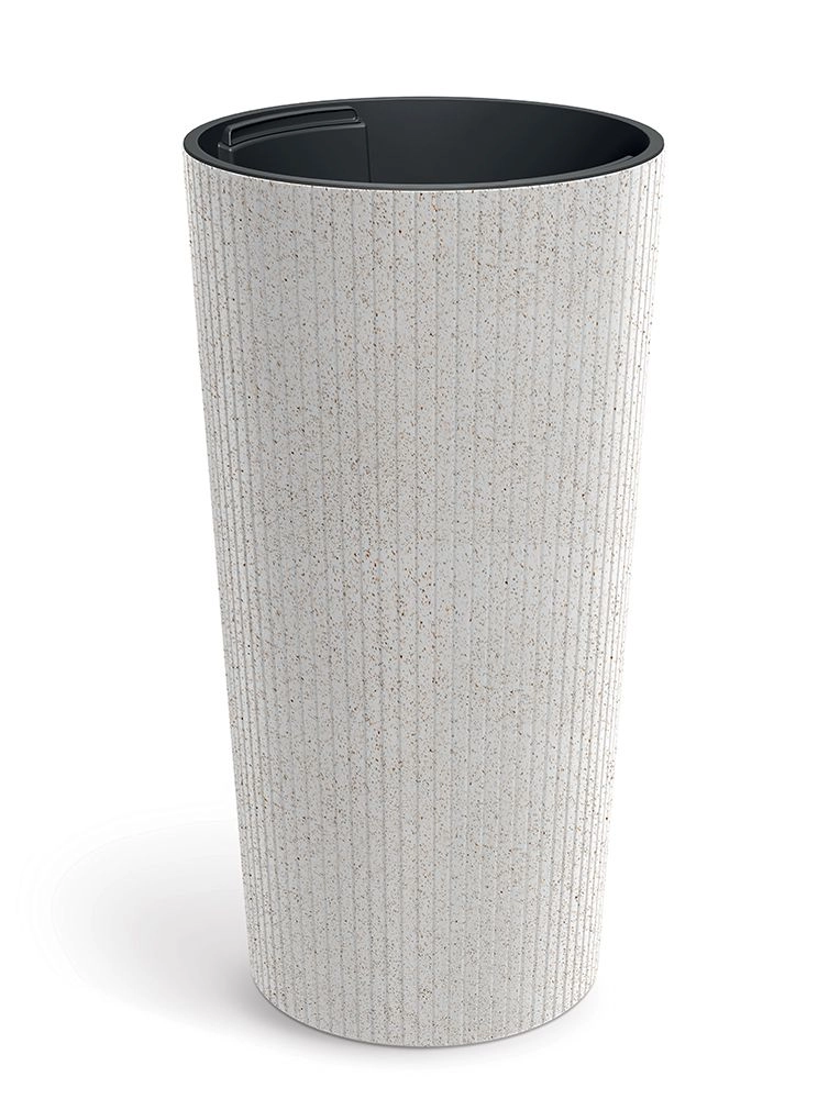 Levně Prosperplast Květináč Lamie Slim Eco Wood bílý, 30 cm