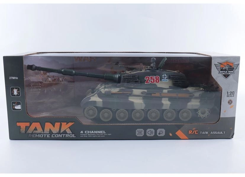 Levně Dálkově Ovládaný Tank se Světlem a Zvukem