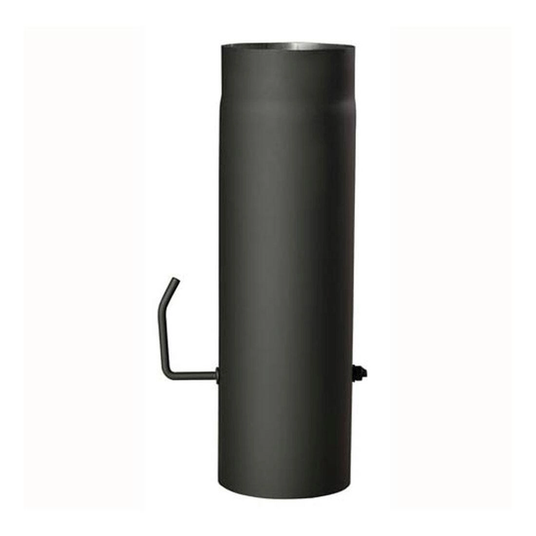 Levně Kouřová roura s klapkou 125 mm, délka 1000 mm, černá