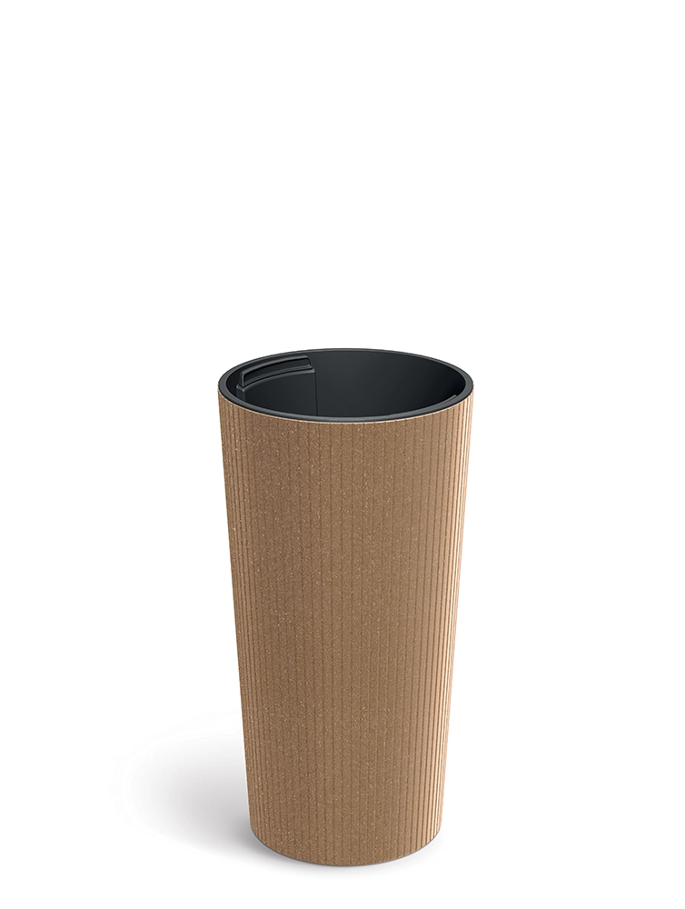 Levně Prosperplast Květináč Lamie Slim Eco Wood přírodní, 20 cm