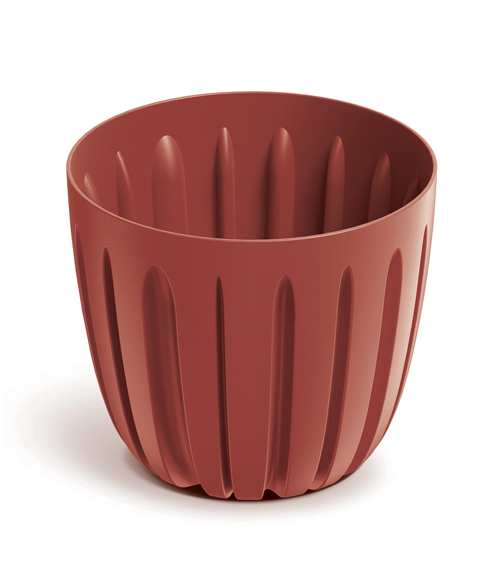 Prosperplast Plastový květináč WARIOS retro červený, 13,8 cm
