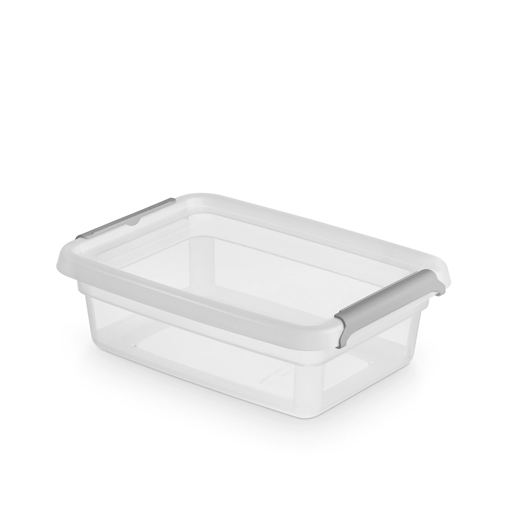 Levně Basestore plastová dóza s víkem na klipsy 1 l