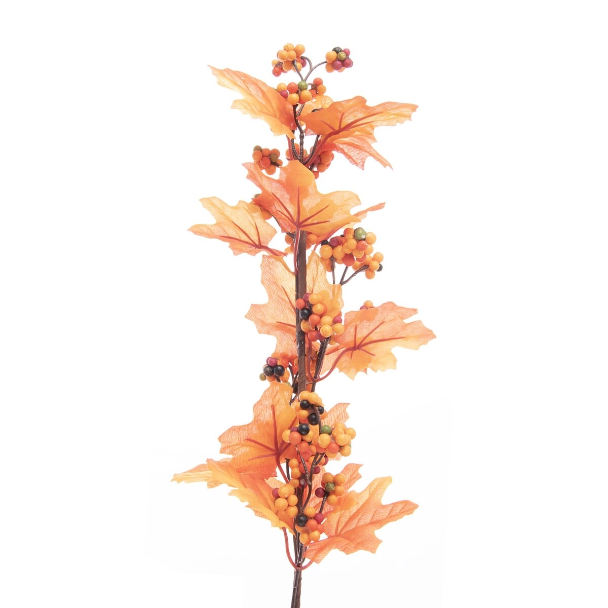 Levně Umělá podzimní větvička oranžová 60 cm