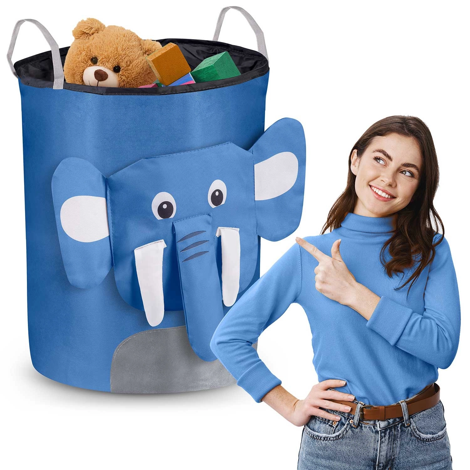 Levně Nukido Koš slon modrý JANSHOP_740227