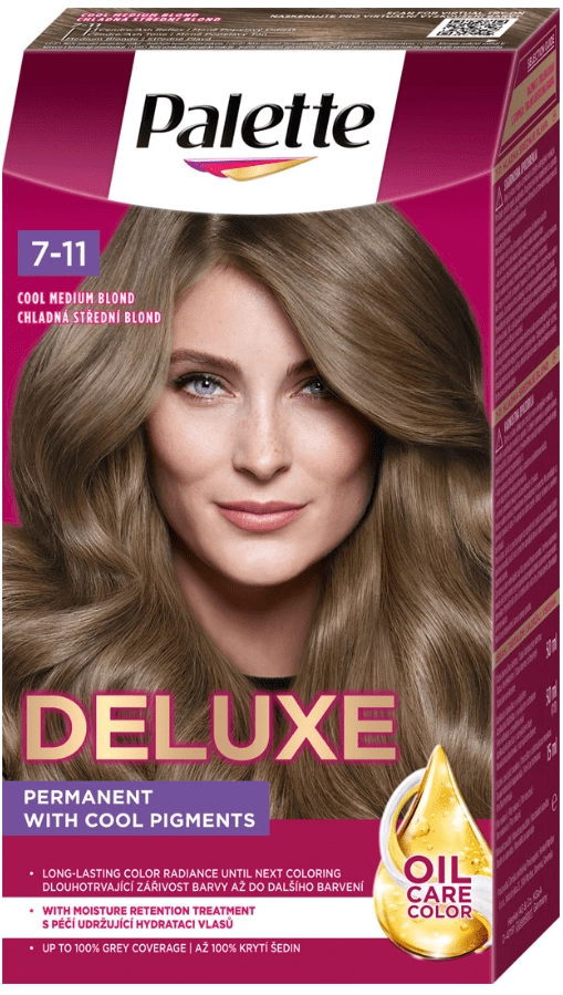 Levně Schwarzkopf Palette Deluxe barva na vlasy Chladná Střední Blond 7-11