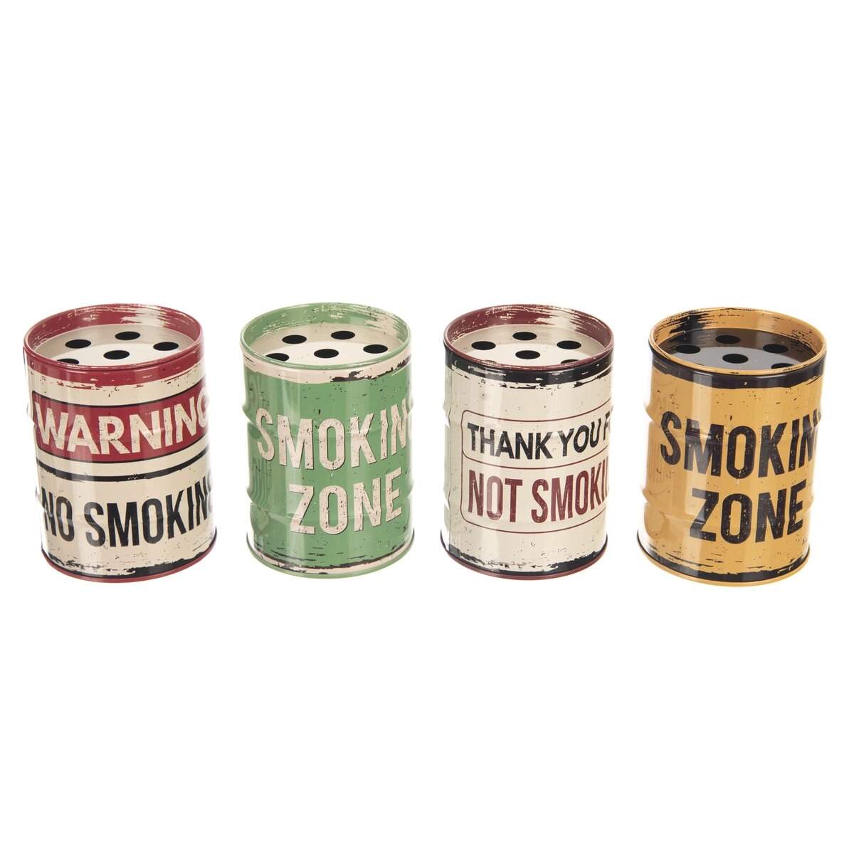 Levně Plechový popelník Smoking 8 cm (mix 4 dekorů)