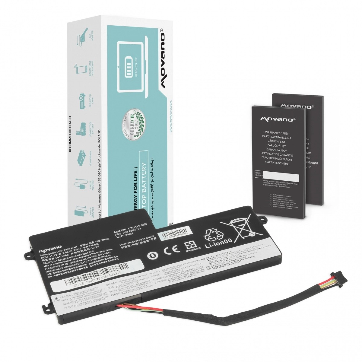 Levně Baterie Movano pro Lenovo ThinkPad T440/T440s/X240 2060 mAh (24 Wh)