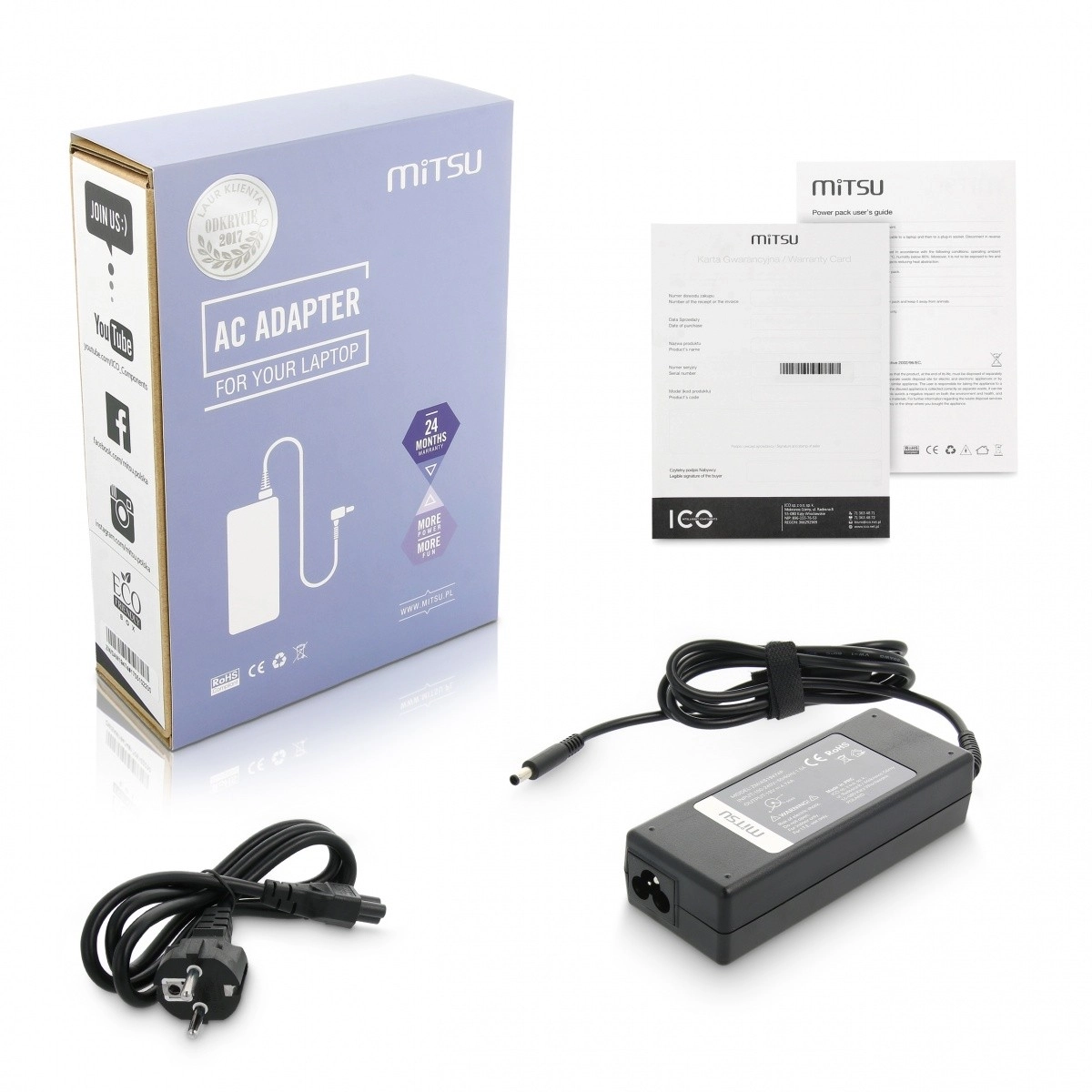Levně Napájecí adaptér Mitsu pro notebook Asus 19 V 4,74 A 4,5 × 3,0 mm pin
