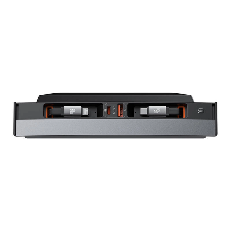 Levně Rozbočovač baseus t-space pro tesla s výsuvnými kabely usb-c (černý)