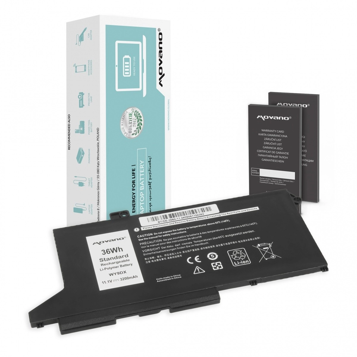 Levně Baterie Movano pro Dell Latitude 5520/5420 a Precision 3560, 36 Wh